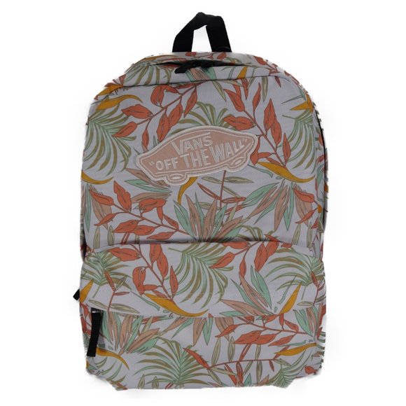 vans realm backpack in cream hawaiian print